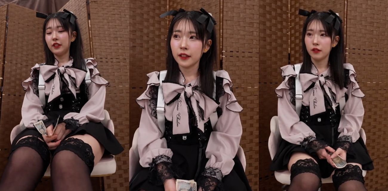 地雷系双马尾美少女穿上黑丝参加综艺节目9